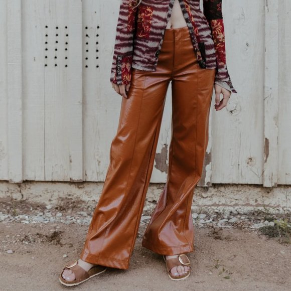 NWT Free People Star Crossed Lovers Faux Leather Pants Size 2 - Picture 6 of 13